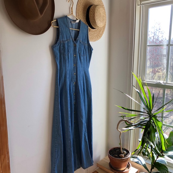 True Vintage Denim Jean maxi dress - Picture 5 of 5
